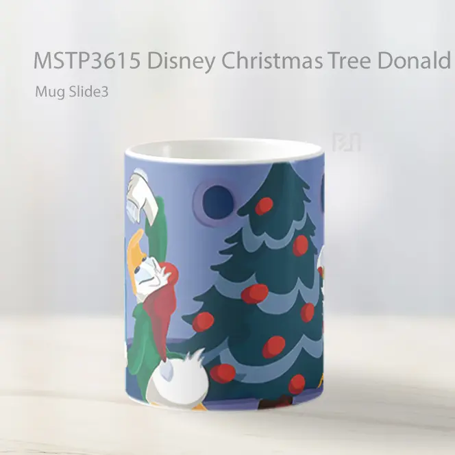 Disney Christmas Tree Donald Mickey Mug Gelas Keramik MSTP3615 - All-side / Desain