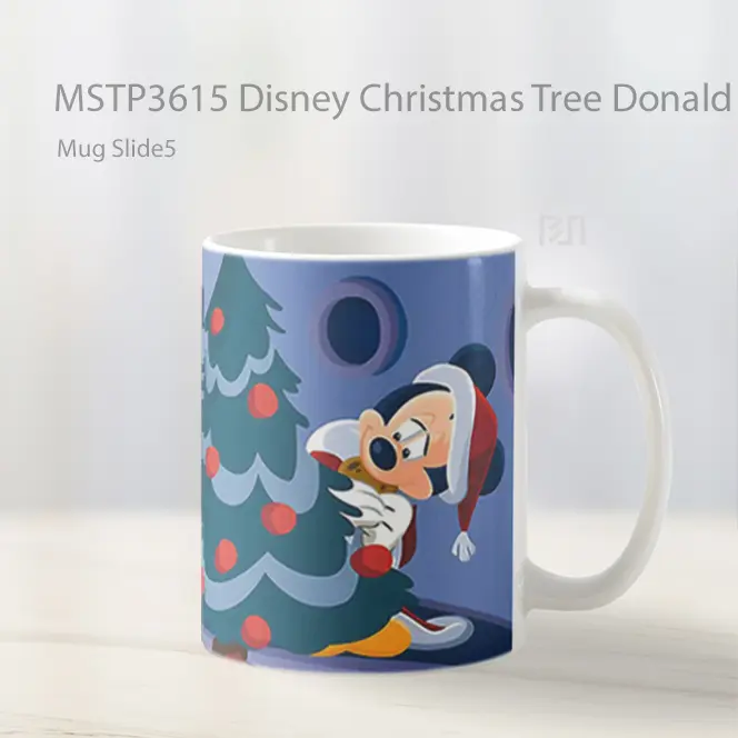 Disney Christmas Tree Donald Mickey Mug Gelas Keramik MSTP3615 - All-side / Desain