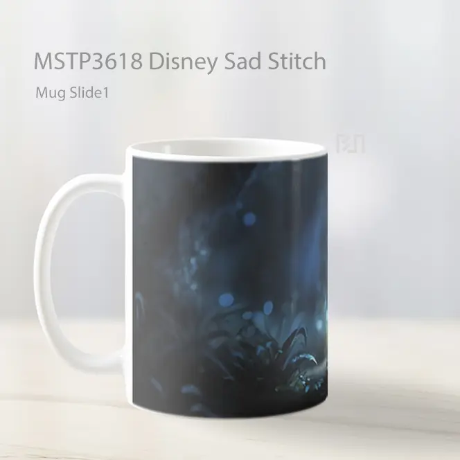 Disney Sad Stitch Mug Gelas Keramik MSTP3618 - All-side / Desain