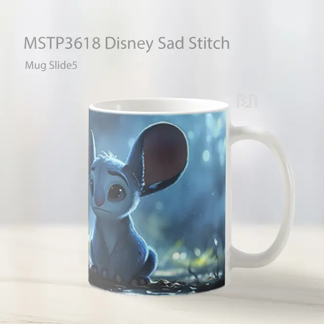 Disney Sad Stitch Mug Gelas Keramik MSTP3618 - All-side / Desain