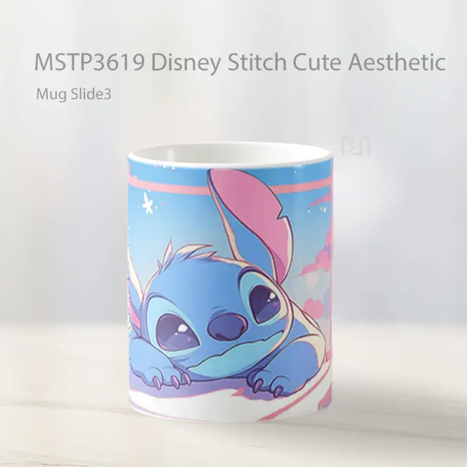 Disney Stitch Cute Aesthetic Mug Gelas Keramik MSTP3619 - All-side / Desain