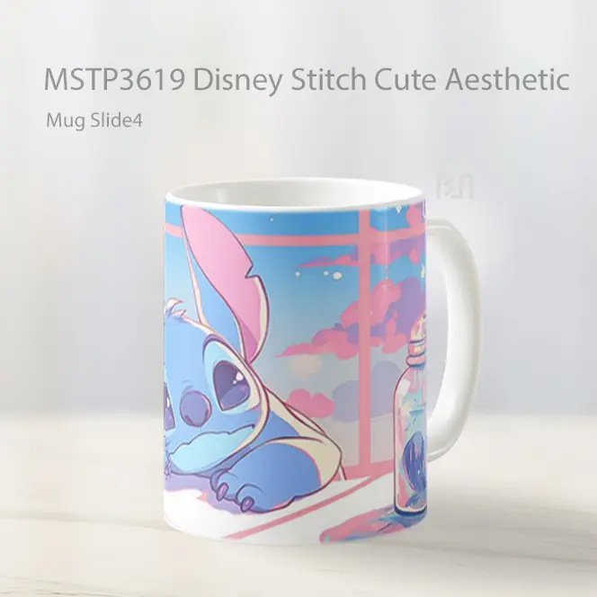 Disney Stitch Cute Aesthetic Mug Gelas Keramik MSTP3619
