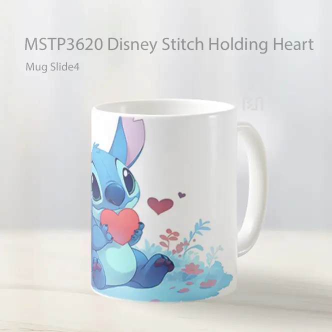 Disney Stitch Holding Heart Mug Gelas Keramik MSTP3620