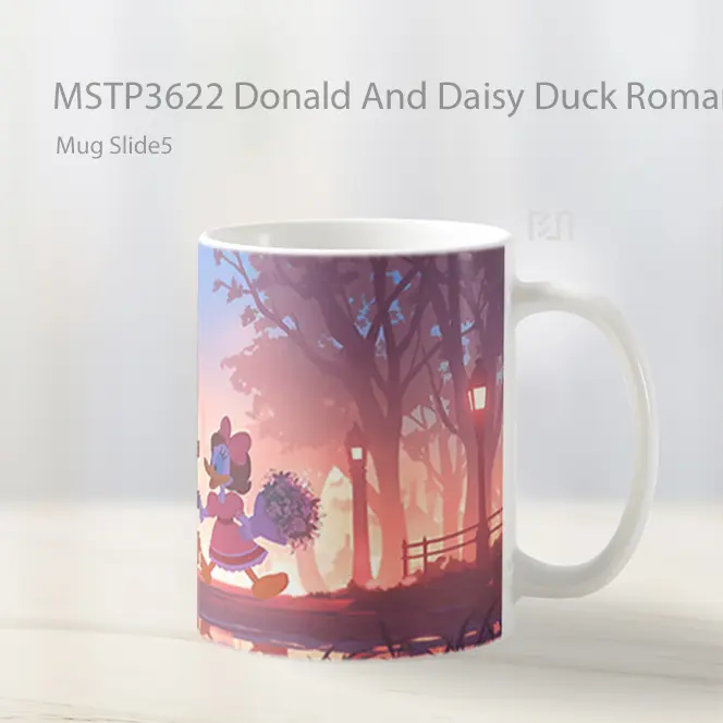 Donald And Daisy Duck Romantic Valentines Mug Gelas Keramik MSTP3622 - All-side / Desain