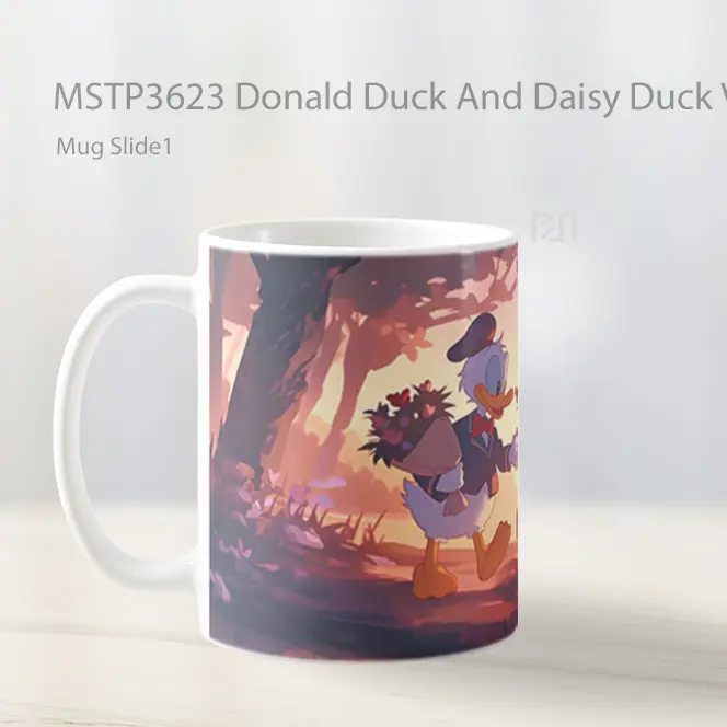 Donald Duck And Daisy Duck Valentines Mug Gelas Keramik MSTP3623 - All-side / Desain