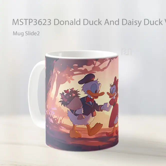 Donald Duck And Daisy Duck Valentines Mug Gelas Keramik MSTP3623 - All-side / Desain