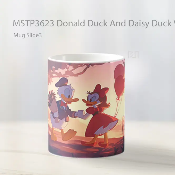 Donald Duck And Daisy Duck Valentines Mug Gelas Keramik MSTP3623 - All-side / Desain