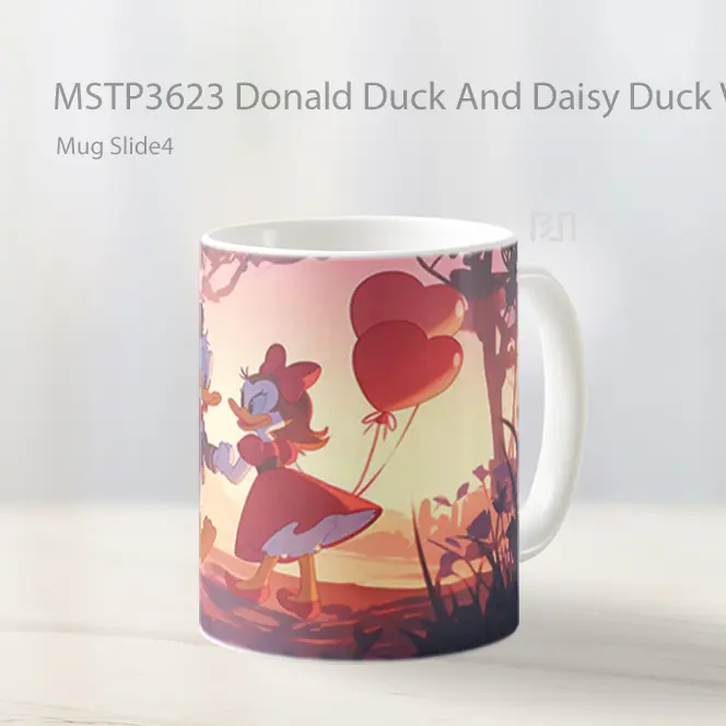 Donald Duck And Daisy Duck Valentines Mug Gelas Keramik MSTP3623