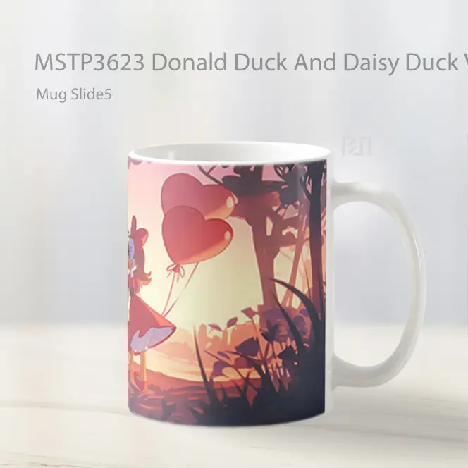 Donald Duck And Daisy Duck Valentines Mug Gelas Keramik MSTP3623 - All-side / Desain