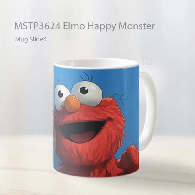 Elmo Happy Monster Mug Gelas Keramik MSTP3624