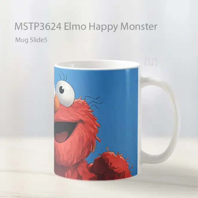Elmo Happy Monster Mug Gelas Keramik MSTP3624 - All-side / Desain