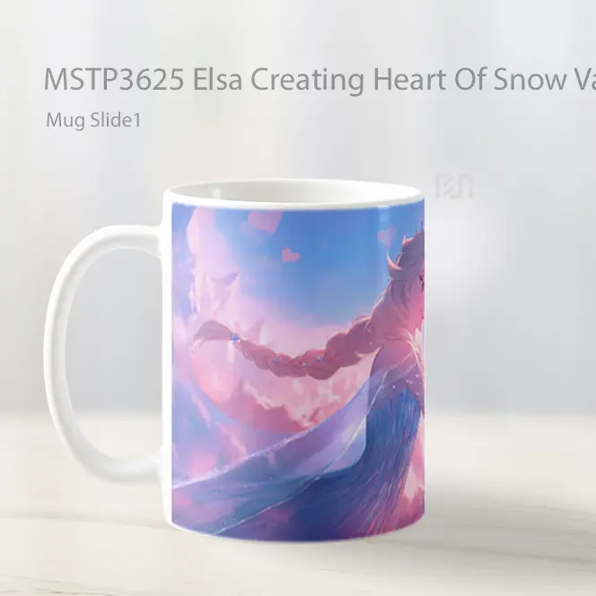 Elsa Creating Heart Of Snow Valentines Mug Gelas Keramik MSTP3625 - All-side / Desain