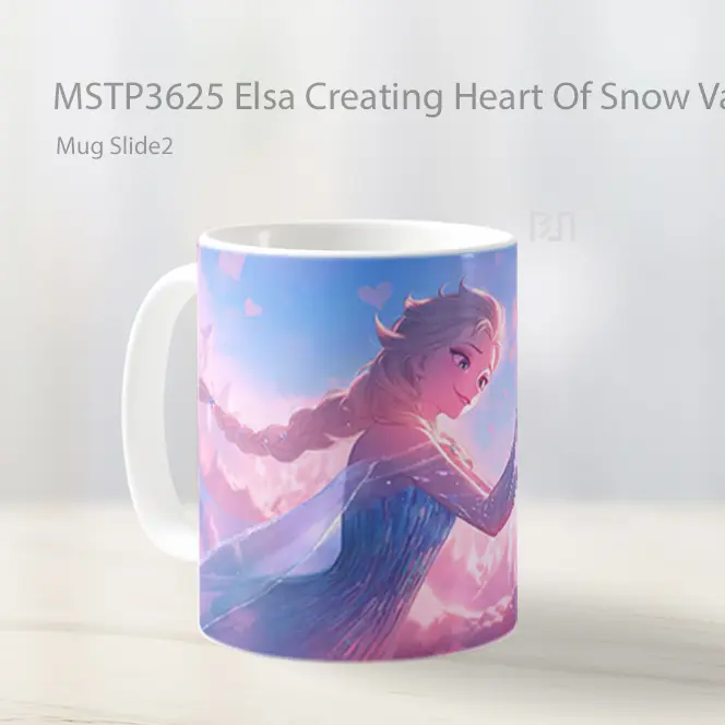 Elsa Creating Heart Of Snow Valentines Mug Gelas Keramik MSTP3625 - All-side / Desain