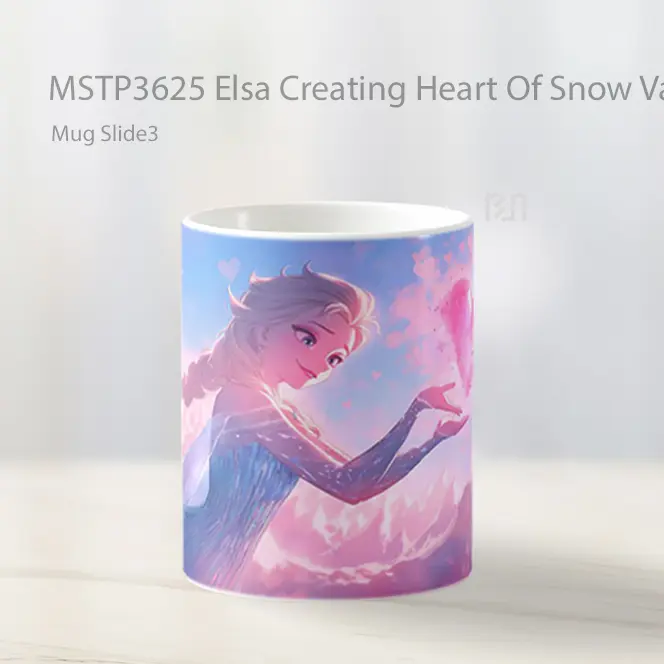 Elsa Creating Heart Of Snow Valentines Mug Gelas Keramik MSTP3625 - All-side / Desain