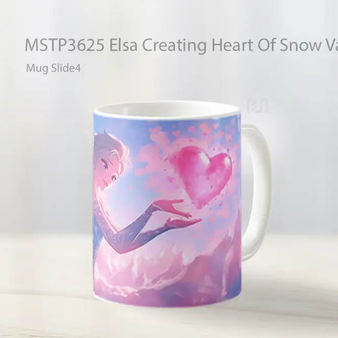 Elsa Creating Heart Of Snow Valentines Mug Gelas Keramik MSTP3625