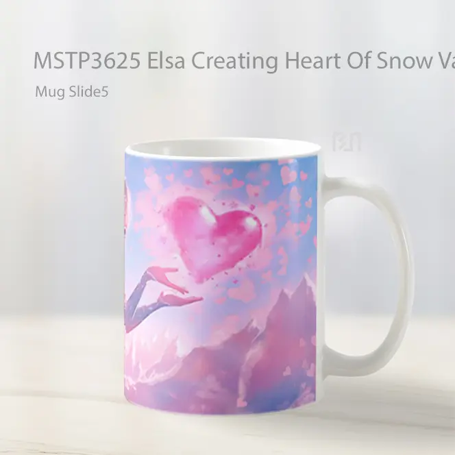 Elsa Creating Heart Of Snow Valentines Mug Gelas Keramik MSTP3625 - All-side / Desain
