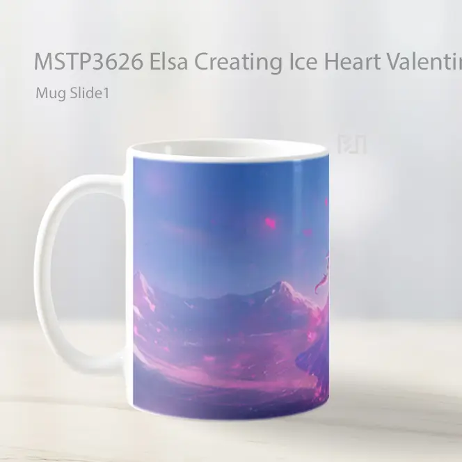 Elsa Creating Ice Heart Valentines Mug Gelas Keramik MSTP3626 - All-side / Desain