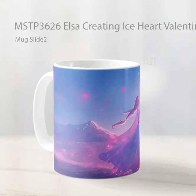 Elsa Creating Ice Heart Valentines Mug Gelas Keramik MSTP3626 - All-side / Desain