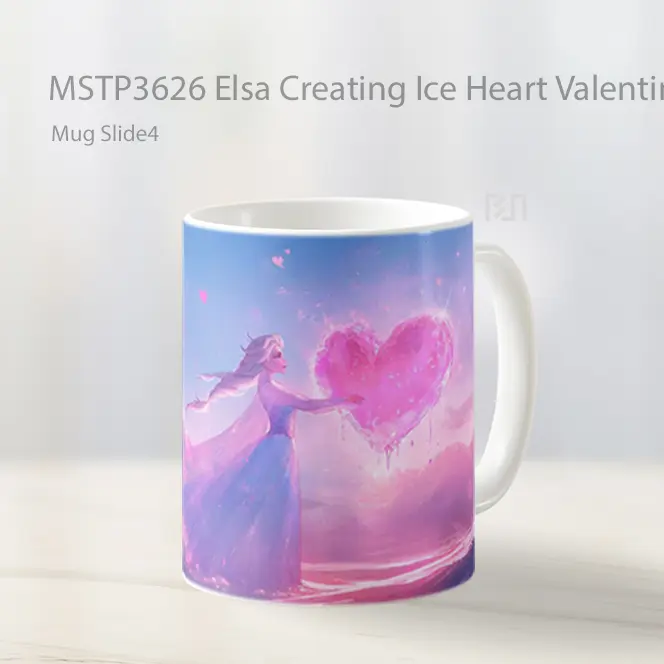 Elsa Creating Ice Heart Valentines Mug Gelas Keramik MSTP3626