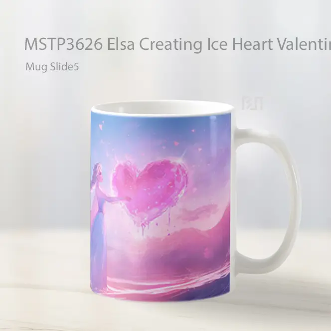 Elsa Creating Ice Heart Valentines Mug Gelas Keramik MSTP3626 - All-side / Desain