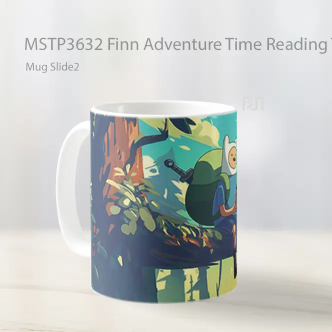 Finn Adventure Time Reading Tree Mug Gelas Keramik MSTP3632 - All-side / Desain