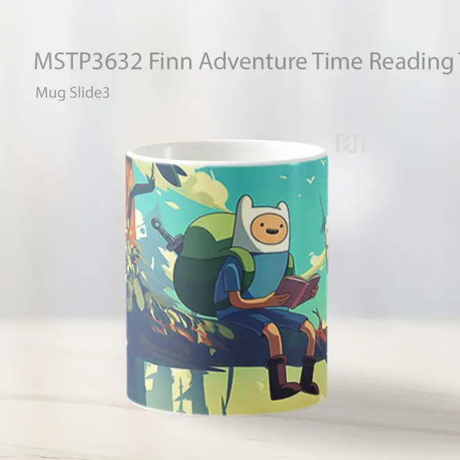 Finn Adventure Time Reading Tree Mug Gelas Keramik MSTP3632 - All-side / Desain