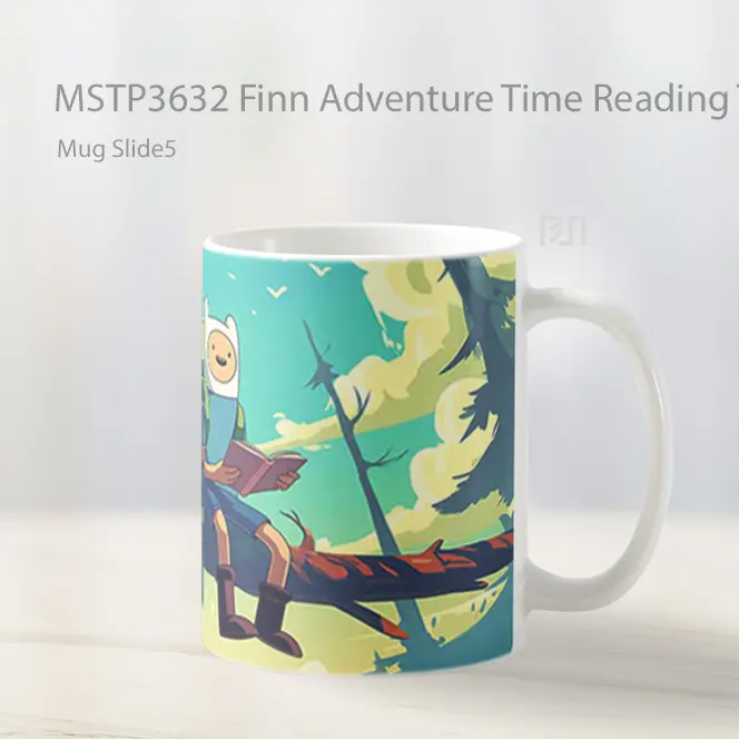 Finn Adventure Time Reading Tree Mug Gelas Keramik MSTP3632 - All-side / Desain