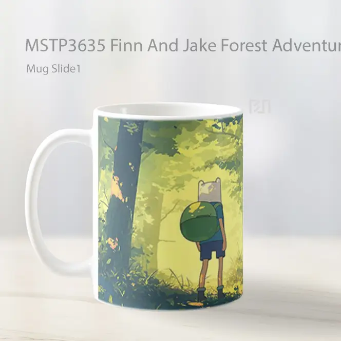 Finn And Jake Forest Adventure Mug Gelas Keramik MSTP3635 - All-side / Desain