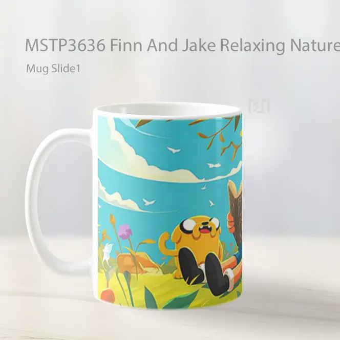 Finn And Jake Relaxing Nature Mug Gelas Keramik MSTP3636 - All-side / Desain
