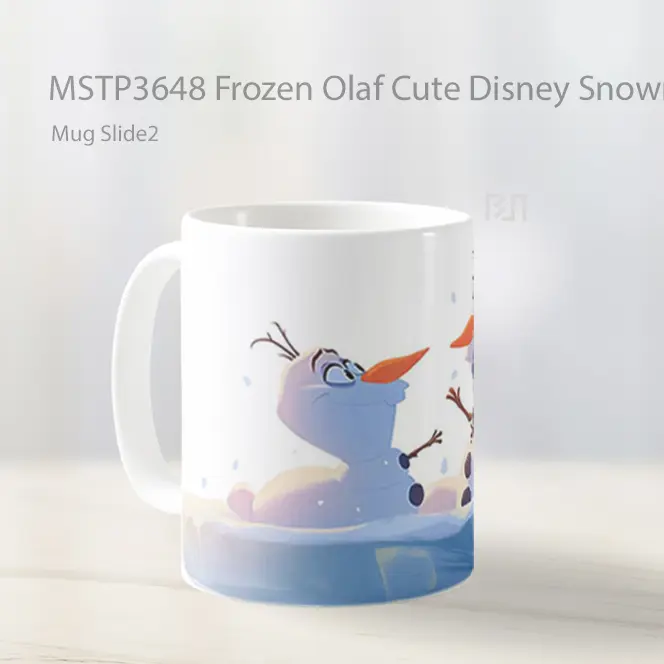 Frozen Olaf Cute Disney Snowman Art Mug Gelas Keramik MSTP3648 - All-side / Desain