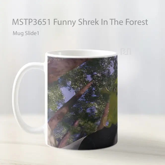 Funny Shrek In The Forest Mug Gelas Keramik MSTP3651 - All-side / Desain