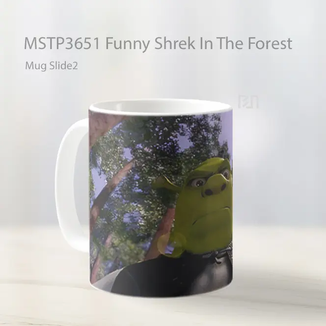 Funny Shrek In The Forest Mug Gelas Keramik MSTP3651 - All-side / Desain