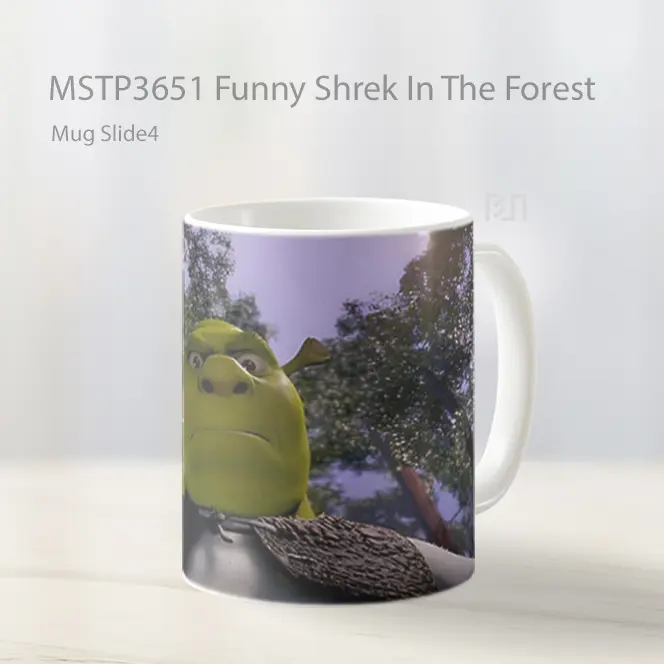 Funny Shrek In The Forest Mug Gelas Keramik MSTP3651