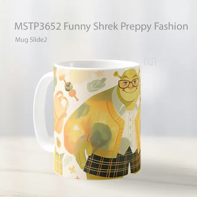 Funny Shrek Preppy Fashion Mug Gelas Keramik MSTP3652 - All-side / Desain