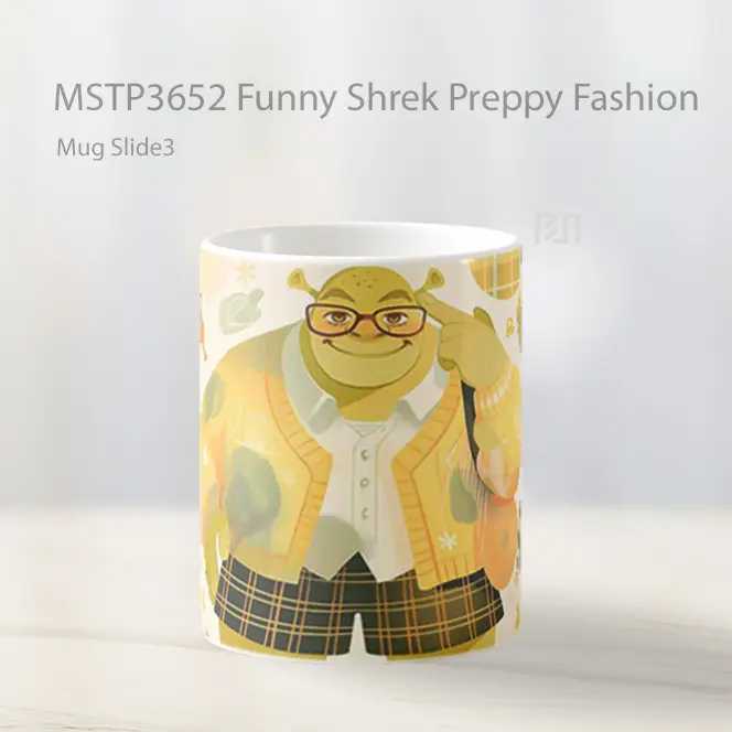 Funny Shrek Preppy Fashion Mug Gelas Keramik MSTP3652 - All-side / Desain