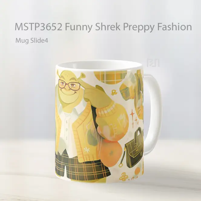 Funny Shrek Preppy Fashion Mug Gelas Keramik MSTP3652