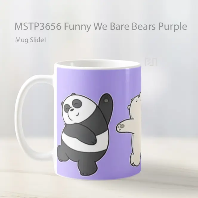 Funny We Bare Bears Purple Mug Gelas Keramik MSTP3656 - All-side / Desain