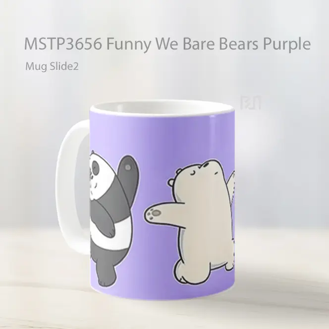 Funny We Bare Bears Purple Mug Gelas Keramik MSTP3656 - All-side / Desain