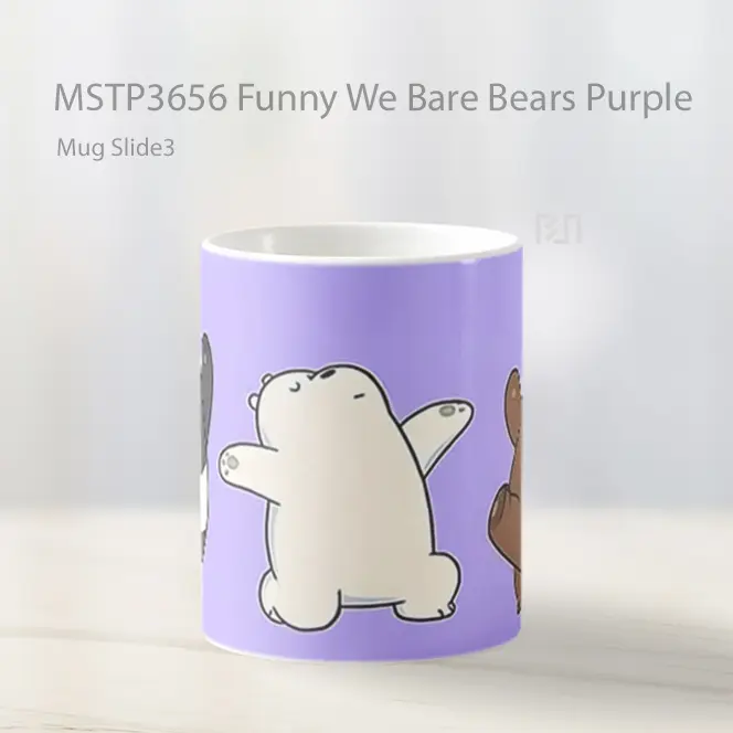 Funny We Bare Bears Purple Mug Gelas Keramik MSTP3656 - All-side / Desain