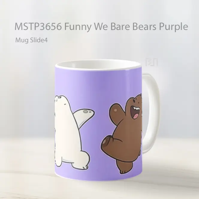 Funny We Bare Bears Purple Mug Gelas Keramik MSTP3656