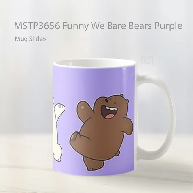 Funny We Bare Bears Purple Mug Gelas Keramik MSTP3656 - All-side / Desain