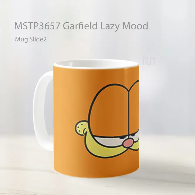 Garfield Lazy Mood Mug Gelas Keramik MSTP3657 - All-side / Desain