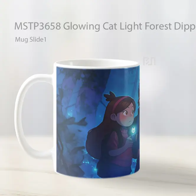 Glowing Cat Light Forest Dipper Mabel Mug Gelas Keramik MSTP3658 - All-side / Desain