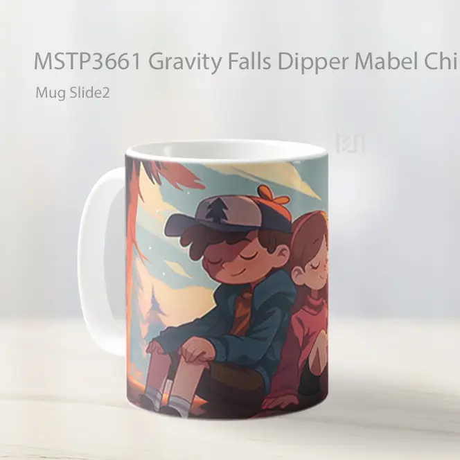 Gravity Falls Dipper Mabel Chibi Mug Gelas Keramik MSTP3661 - All-side / Desain