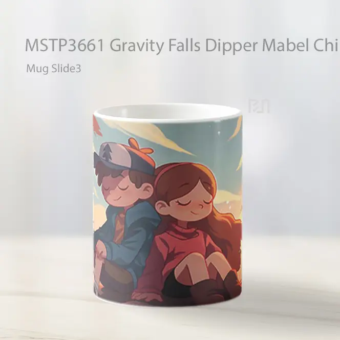 Gravity Falls Dipper Mabel Chibi Mug Gelas Keramik MSTP3661 - All-side / Desain