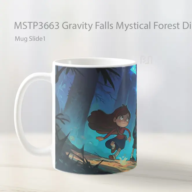 Gravity Falls Mystical Forest Dipper Mabel Mug Gelas Keramik MSTP3663 - All-side / Desain