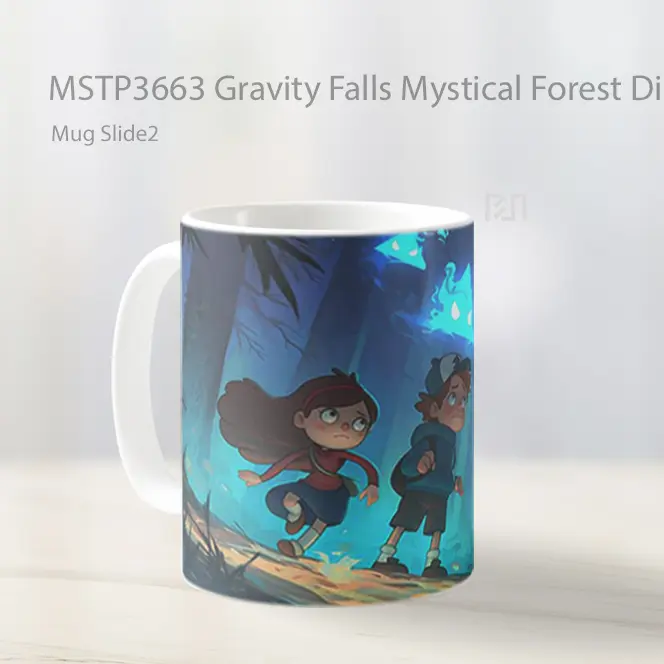 Gravity Falls Mystical Forest Dipper Mabel Mug Gelas Keramik MSTP3663 - All-side / Desain