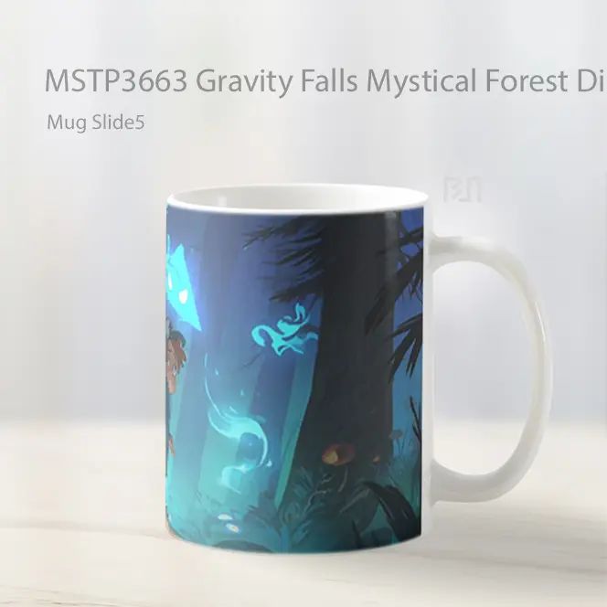 Gravity Falls Mystical Forest Dipper Mabel Mug Gelas Keramik MSTP3663 - All-side / Desain