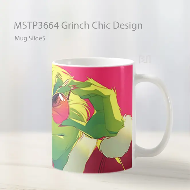 Grinch Chic Design Mug Gelas Keramik MSTP3664 - All-side / Desain