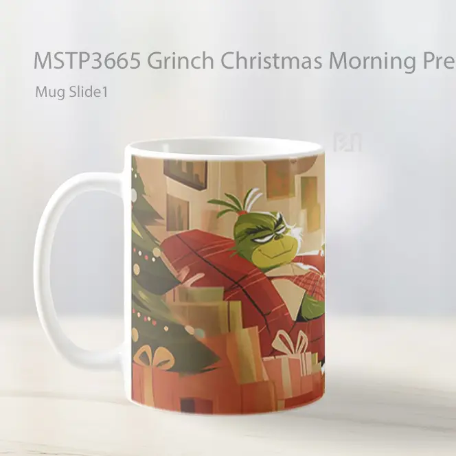 Grinch Christmas Morning Preppy Look Mug Gelas Keramik MSTP3665 - All-side / Desain